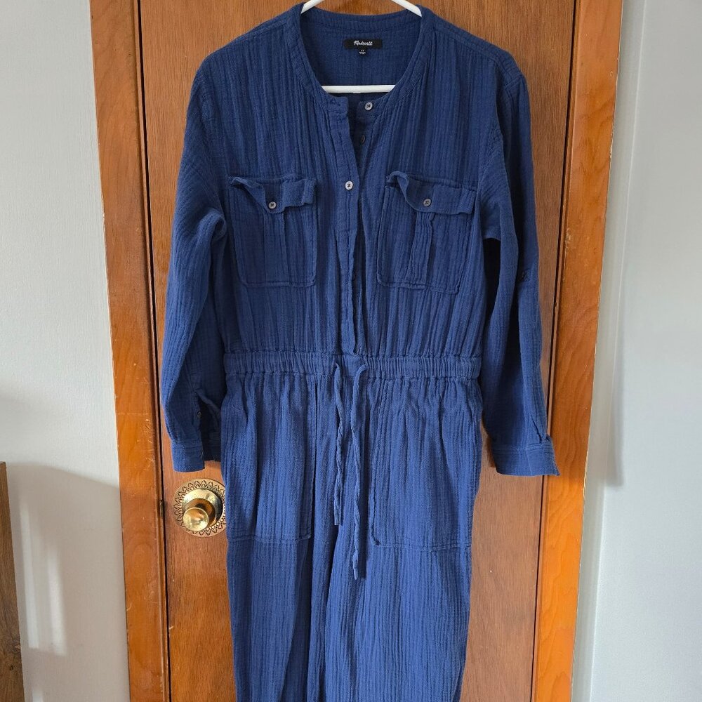 Madewell Blue Cotton Jumpsuit